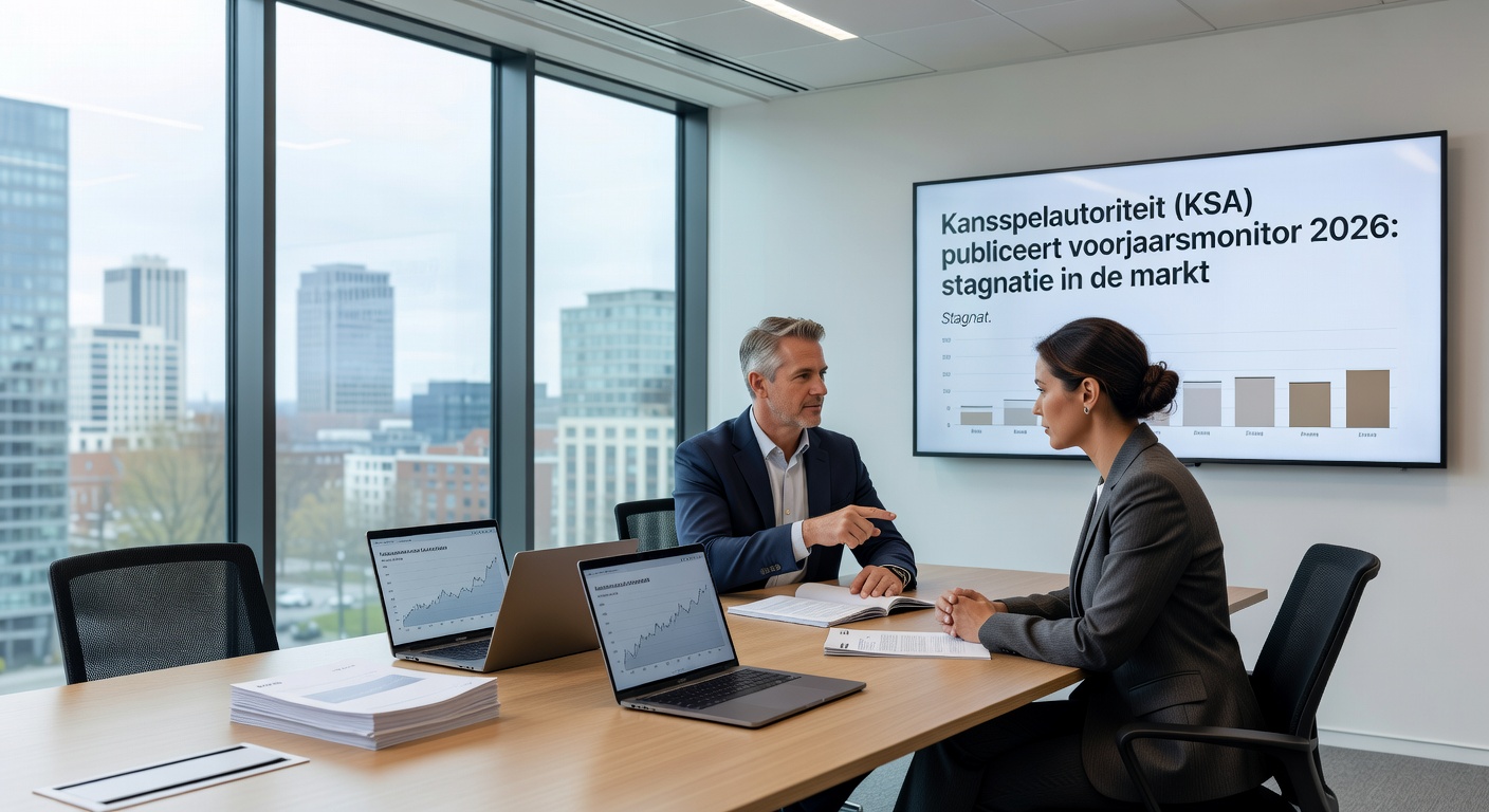 Grafiek met stijgende boetes van KSA en afname illegale goksites in Nederland, illustrerend de impact van regulering