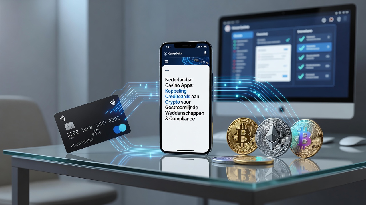 Nederlandse casino-app interface met creditcard en crypto integratie