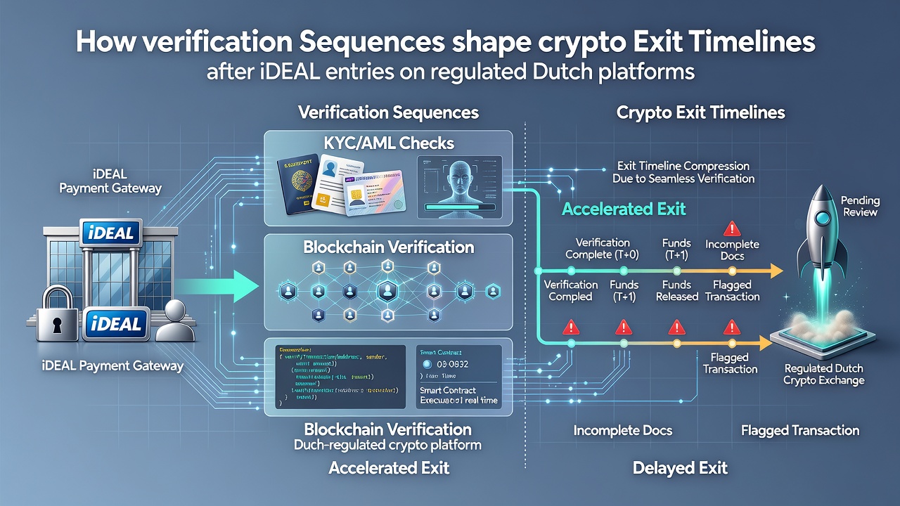 Grafiek van verificatietijden en crypto-uitbetalingen na iDEAL op Nederlandse sites