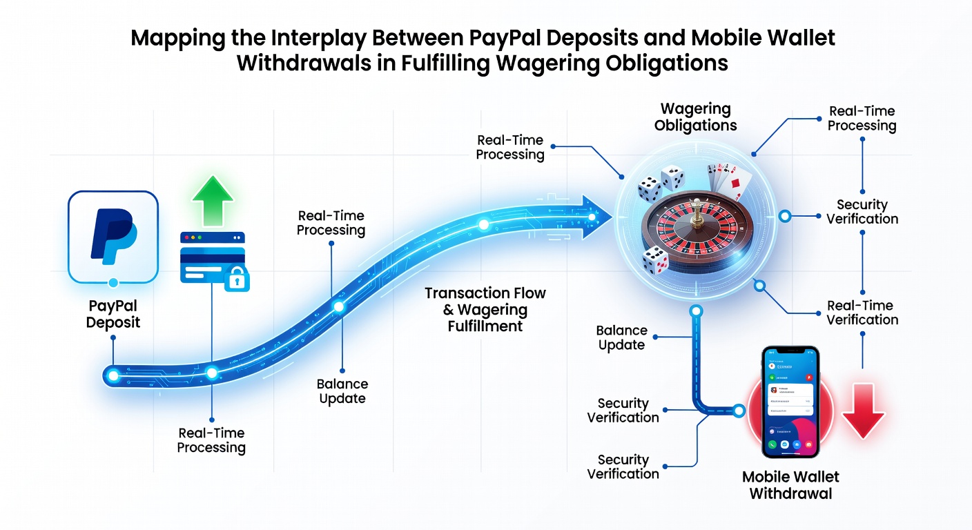 Grafiek die de stroom van PayPal-deposits naar mobiele wallet-opnames illustreert bij Nederlandse casino's